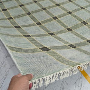 Oushak rug 9x12: Green Oushak Wool Hand Knotted Rugs 8x10 image 1