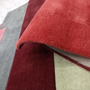 Runner Rugs: Rainbow Color Hand Tufted Modern Geometric Rug