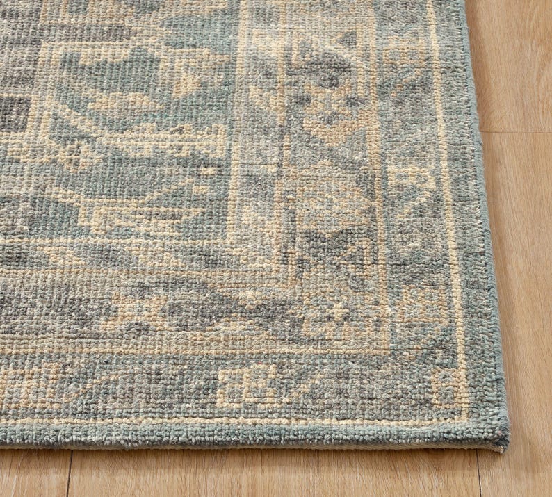 Hand Knotted Rug: 9x12, 4x6, Antique Oushak Turkish Rugs Muted Living Room Carpet