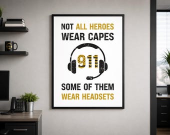 911 Dispatcher Printable Wall Art Funny 911 Operator Wall Decor Digital Download Gift for Dispatcher