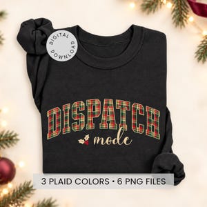 911 Dispatcher Christmas PNG Bundle Plaid Sublimation Shirt Design First Responders Digital Download