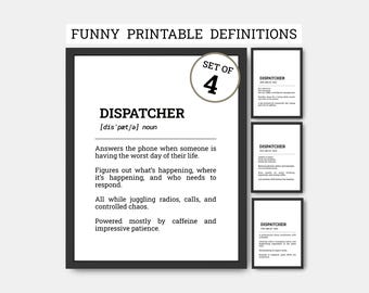 Funny 911 Dispatcher Printable Bundle Coworker Gift Telecommunicator Office Decor PDF Download