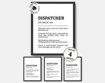 911 Dispatcher Definition Printable Wall Art Telecommunicator Gift Coworker Gift Office Decor PDF Download
