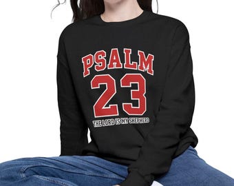 Diseño de camiseta de fútbol cristiana del Salmo 23, versículo bíblico PNG (descarga digital)