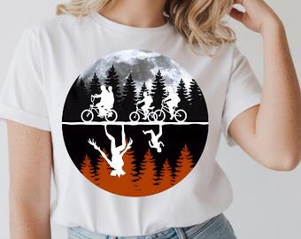 The Upside Down  PNG | Retro Sci-Fi Horror Biking Silhouette | Eleven Png | Friends Don’t Lie Inspired | 80s TV Style Digital Download