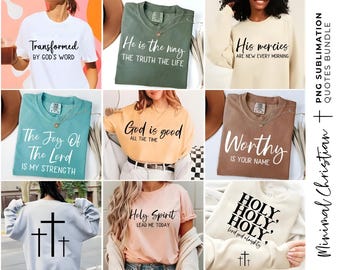 Paquete PNG de citas cristianas: diseños minimalistas de versículos bíblicos (archivo Cricut) / Regalo de Navidad