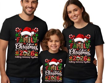 Family Christmas 2026 Shirt, Matching Family Christmas Tee, Santa Hat Candy Cane Design, Making Memories Together Holiday Tshirt