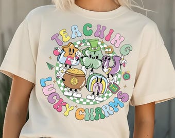 Diseño retro para profesores con temática del Día de San Patricio (descarga digital)