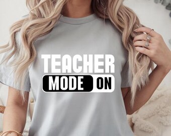 Teacher Mood On T-Shirt PNG – Back to School Printable Design, Funny Teacher Clipart for Sublimation, Editable PDF File