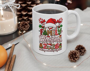 Christmas Candy Stack Mug | Ceramic Coffee Mug 11oz 15oz