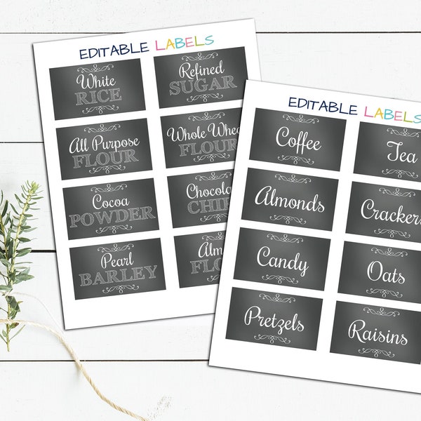 Editable Chalkboard Labels • Type and Print • Farmhouse, Rustic Labels • LAB001