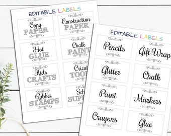 Editable White Clear Labels • Type and Print • Farmhouse, Rustic Labels • LAB001