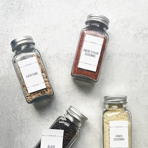 Spice Jar Labels Printable Template • Editable • Type and Print • SPC001