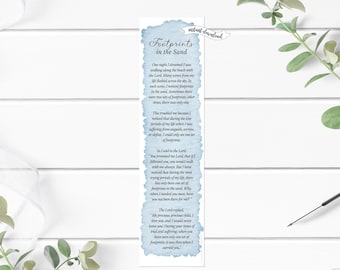 Footprints in the Sand • Printable Bookmark • Instant Download PDF • CPB002