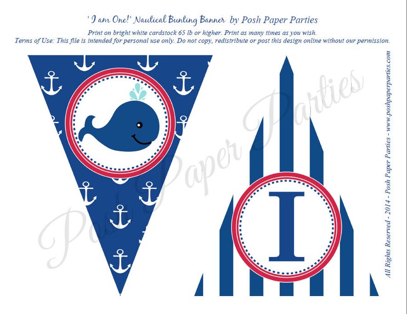 DIY - Instant Download I am One Nautical Birthday High Chair Banner