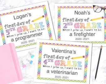 Editable First Day of School Signs