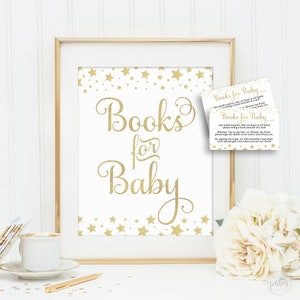 Books for Baby Cards and Sign Bundle Gifts Sign Twinkle Twinkle Little Star Gender Neutral Baby Shower Instant Download TLS image 1