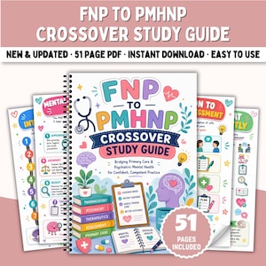 PMHNP Study Guide | Psychiatric Nursing Notes | Np Exam Prep | Psychopharmacology Dsm-5-TR Cheat Sheet | Fnp to PMHNP Crossover Guide