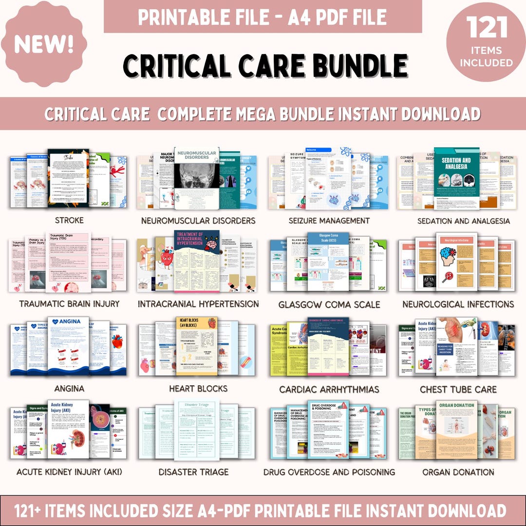 Critical Care Bundle, Intensive Care Nursing, ICU Nurse Tools, Nursing ...