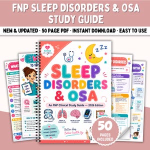 Sleep Disorders & OSA Study Guide | FNP Board Review | CPAP Nursing Notes | Stop-Bang Cheat Sheet | Nurse Practitioner Exam Prep | Insomnia
