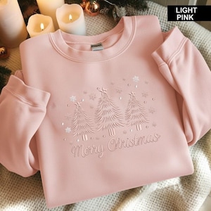 Christmas Tree Embroidery Design, Winter Pine Forest Pattern (Digital Download)