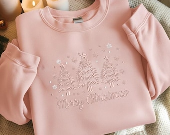 Christmas Tree Embroidery Design, Winter Pine Forest Pattern (Digital Download)