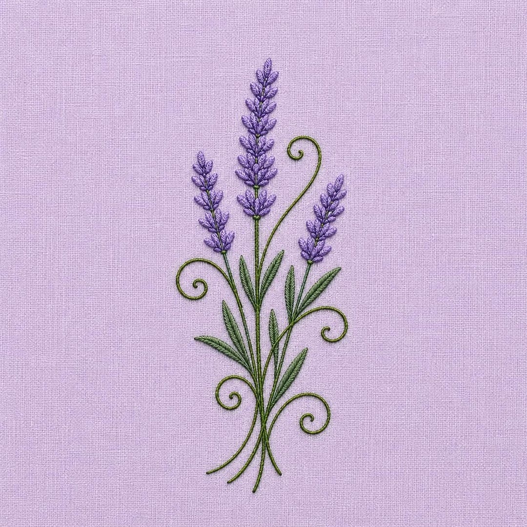 Lavender Flower Embroidery Design, Botanical Floral Machine Embroidery ...