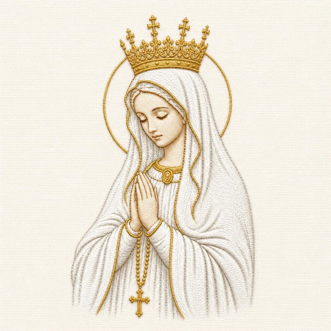 Virgin Mary Embroidery Design, Religious Catholic Machine Embroidery ...