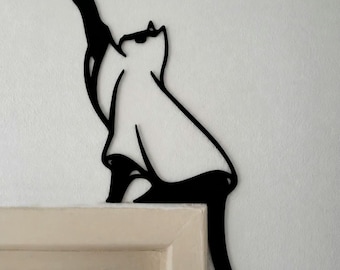 Halloween cat door frame decoration with bat | Halloween door decoration