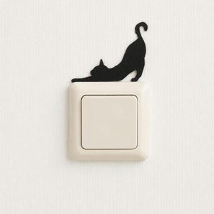Decorazione per interruttore della luce a forma di gatto | Decorazione murale a forma di gatto per interruttore o presa della luce