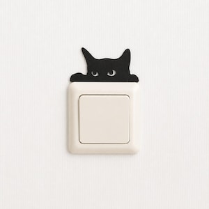 Decorazione per interruttore della luce a forma di gatto che sbircia | Decorazione murale a forma di gatto per interruttore o presa della luce