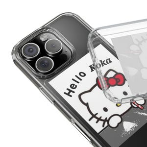 Hello Kitty 'Doing Cocaine' Clear Phone Case: Quirky Phone Decor