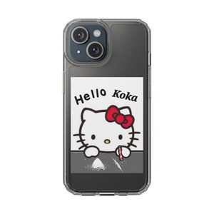 Hello Kitty 'Doing Cocaine' Clear Phone Case: Quirky Phone Decor