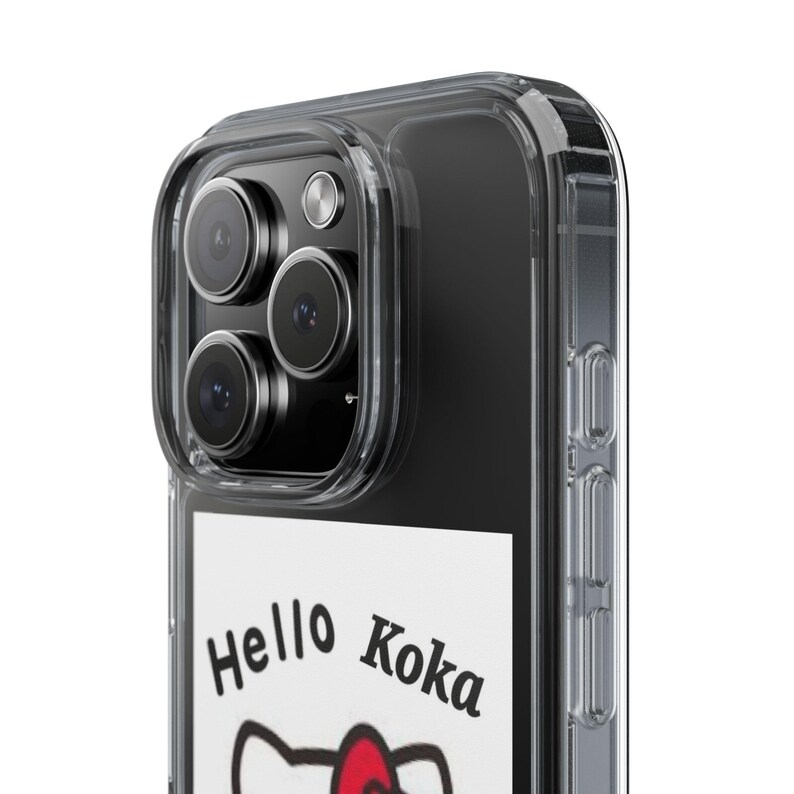 Hello Kitty 'Doing Cocaine' Clear Phone Case: Quirky Phone Decor