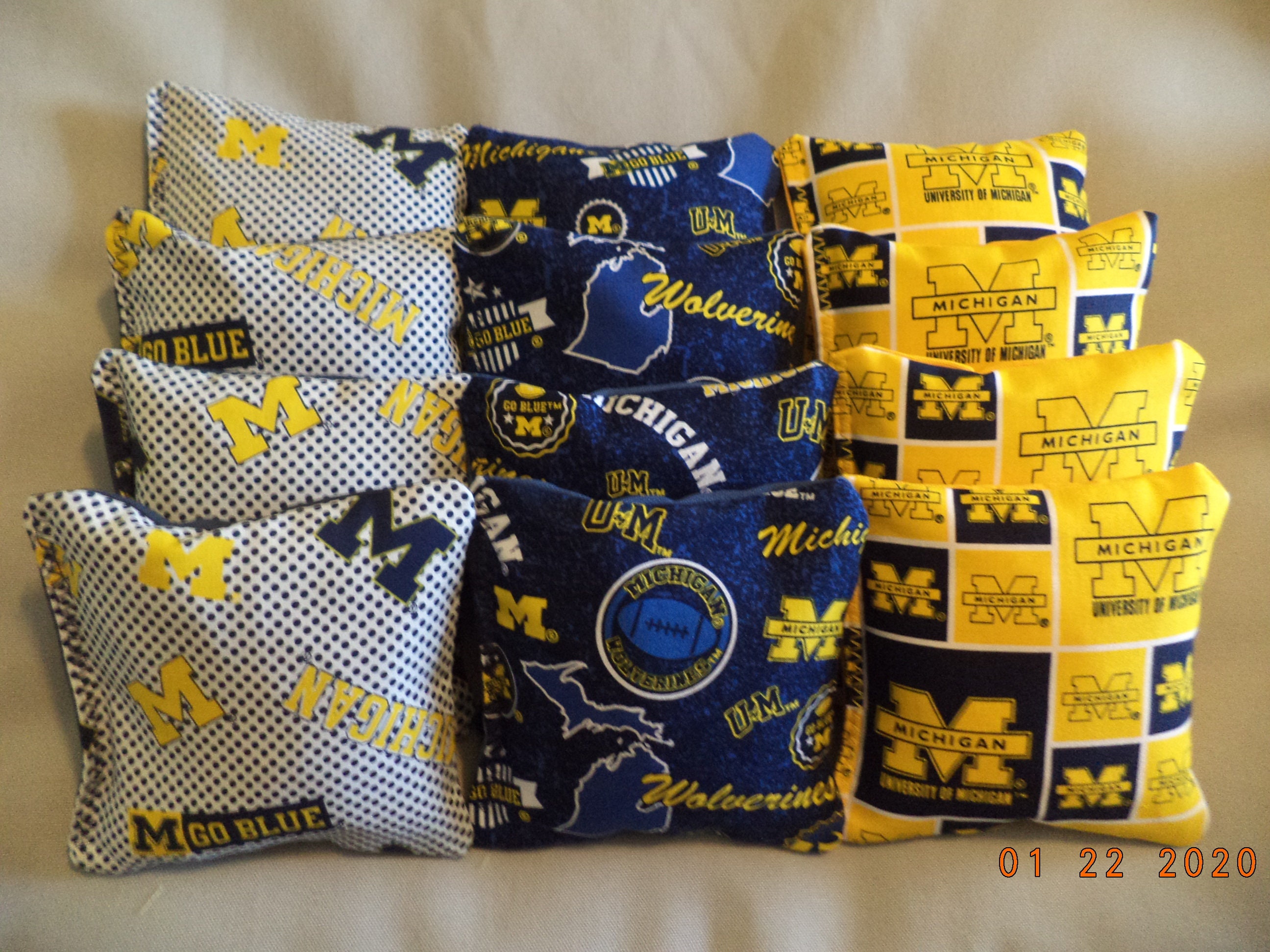 Cornhole bags Michigan Wolverine corn hole bean bags tailgate Etsy