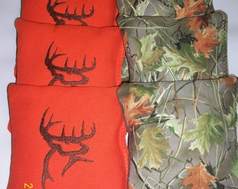 Bear & Wildlife Cornhole Bean Bags - Set Of 8 ACA Regulation Deer Hunting Game Bags