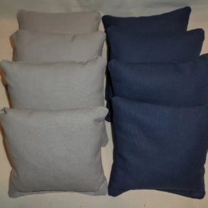 Cornhole Bags grey and Navy corn hole bean Bags Tailgate Corn toss 8 ACA regulation bean bags