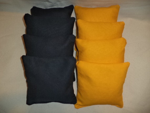 thumbnail interactive-video image 1 of Pitt Panthers Cornhole Bean Bags – Set Of 8 Regulation-Sized, Handmade Toss Game Bags 1 of 4