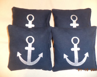 Cornhole Bags Nautical Anchor wedding corn hole bean Bags 4 ACA regulation bean bags