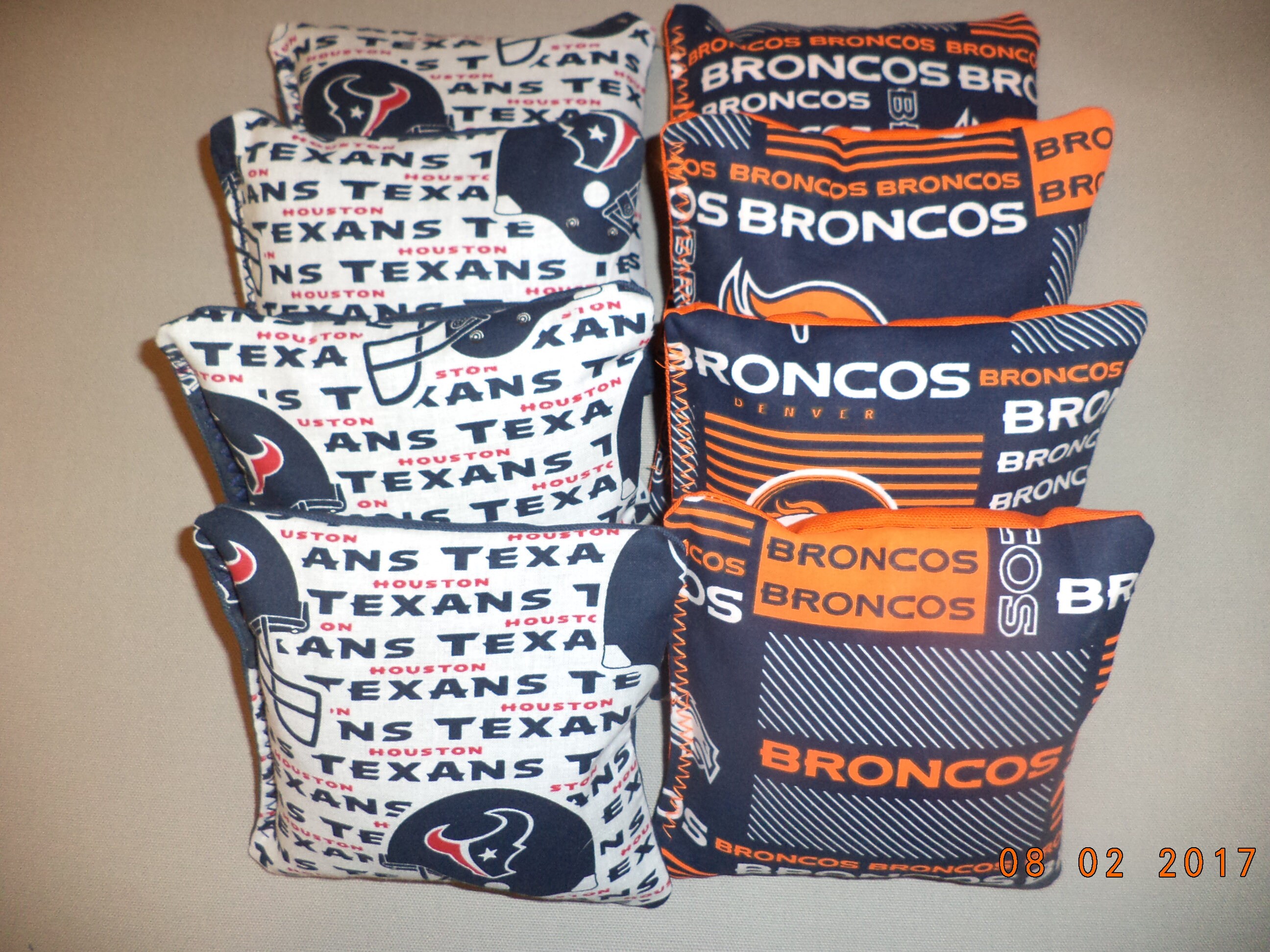 Cornhole Bags Texans Corn Hole Bean Bags Denver Broncos Etsy