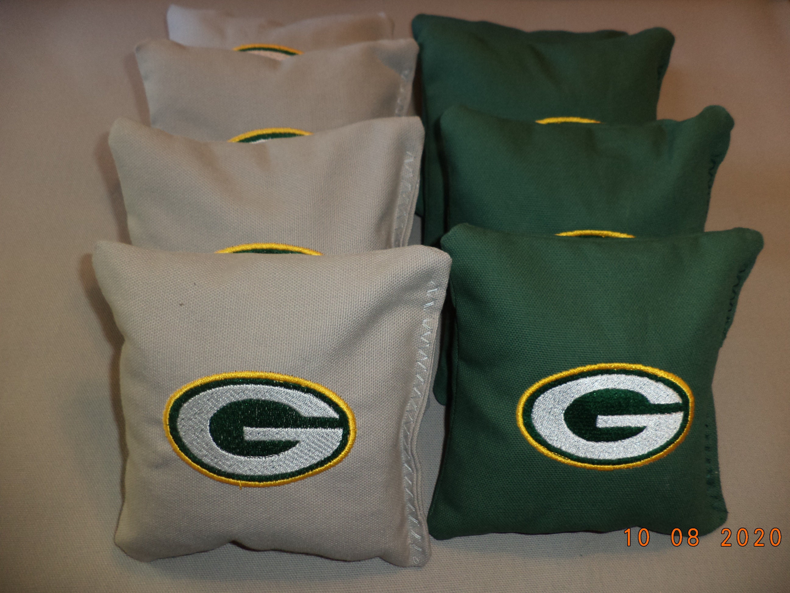 Cornhole Bags Green Bay Packers Corn Hole Bean Bags Baggo Etsy UK