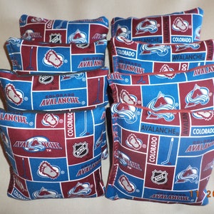 Cornhole bags Colorado Avalanche corn hole bean bags 8 regulation size baggo bean bags