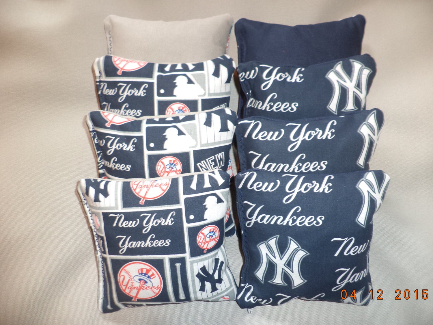 Cornhole Bean Bags Set of 8 ACA Regulation Bags New York Yankees Free Shipping! 