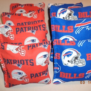 Cornhole bags Buffalo Bills New England Patriots Bean Bags  8 bags game
