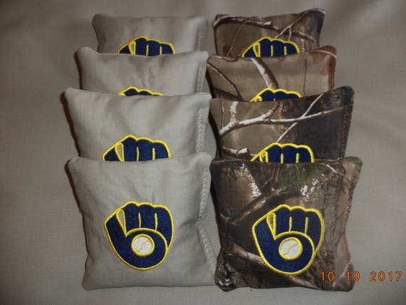 size Cornhole Bags Chicago Cubs Milwaukee Brewers baggo bean bags 8 ACA Reg 