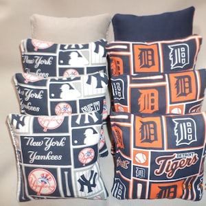Cornhole bags New York Yankees Detroit Tigers corn hole Bean Bags  8 ACA Regulation bags game