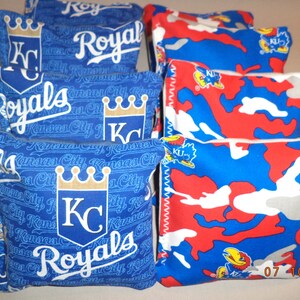 Cornhole bags Kansas City Royals corn hole bean bags Kansas Jayhawks ACA Regulation size bean bags