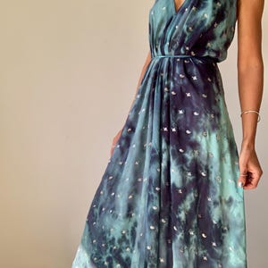 Tie dye silk dress halter boho dress event summer dress wedding guest dress free size sundress embroidered maxi dress for the beach vacation image 9