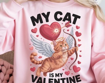 Valentine Cupid Cat PNG, Funny Pet Clipart (Digital Download)
