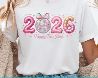2026 New Year PNG, Disco Ball Bow Clipart (Digital Download)